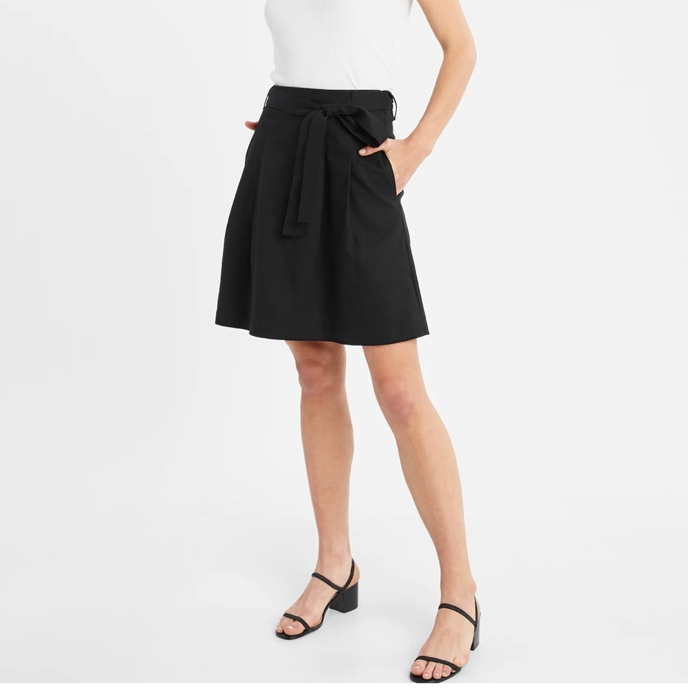 Banana Republic Tie-Waist Linen Blend A-Line Skirt